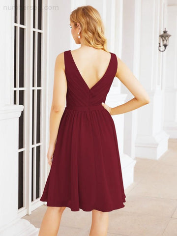 Numbersea Homecoming Dresses Knee Length Skirt V Back 28062