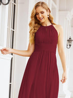 Keyhole Bridesmaid Dresses Sleeveless Formal Evening Party Prom Gowns 28043-numbersea