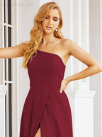 Numbersea Women's One Shoulder Formal Prom Gowns for Mother of The Bride Side Slit Bridesmaid Dresses 28052-numbersea
