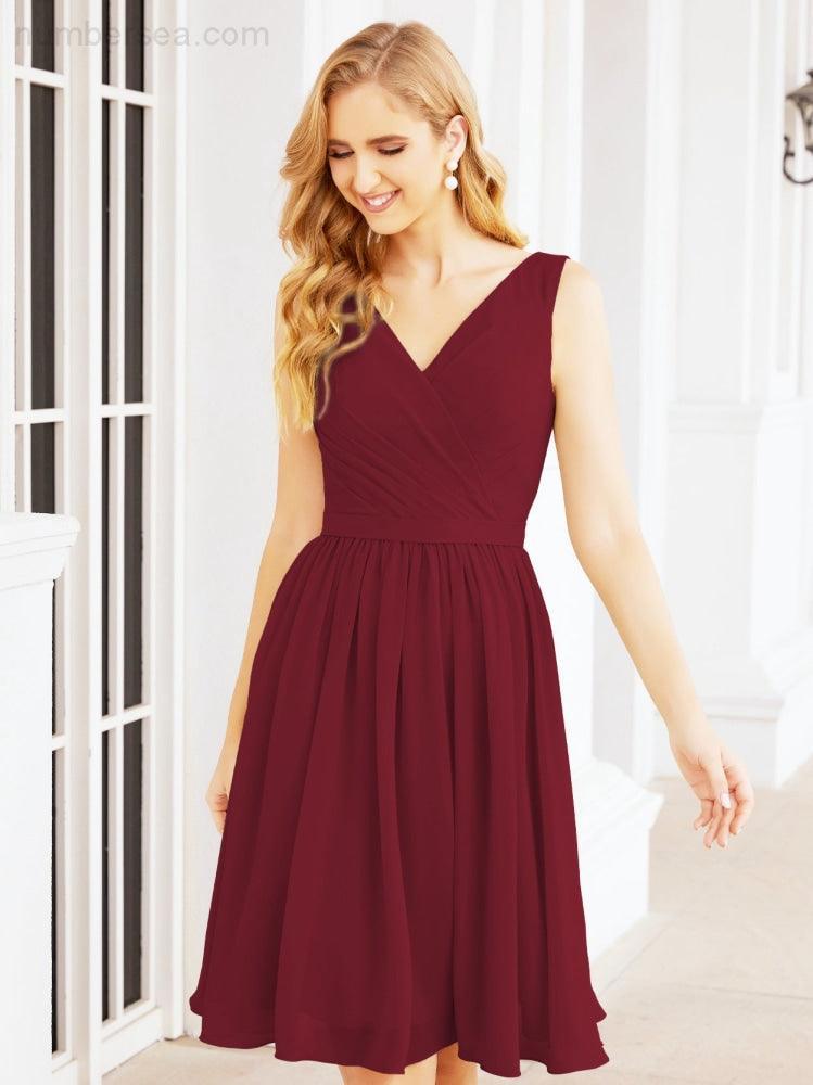 Numbersea Homecoming Dresses Knee Length Skirt V Back 28062