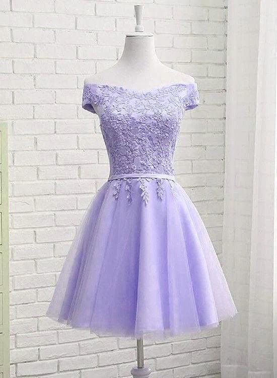 Schönes schulterfreies, kurzes Partykleid, süßes Homecoming-Kleid