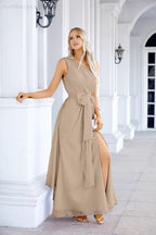 Ladies Chiffon One Shoulder Bridesmaid Evening Dress Wedding Party Evening Dress 28133-numbersea