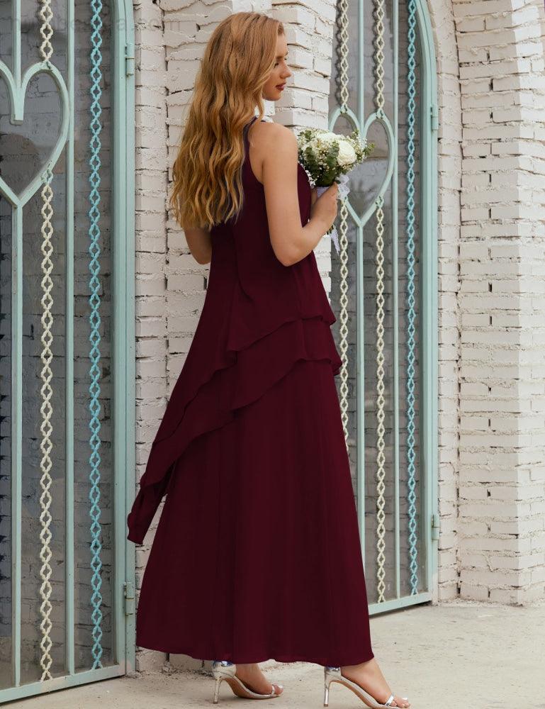 Chiffon Long Plus Size Mother Of Bride Dresses Formal Bridesmaid Prom Gown 28019