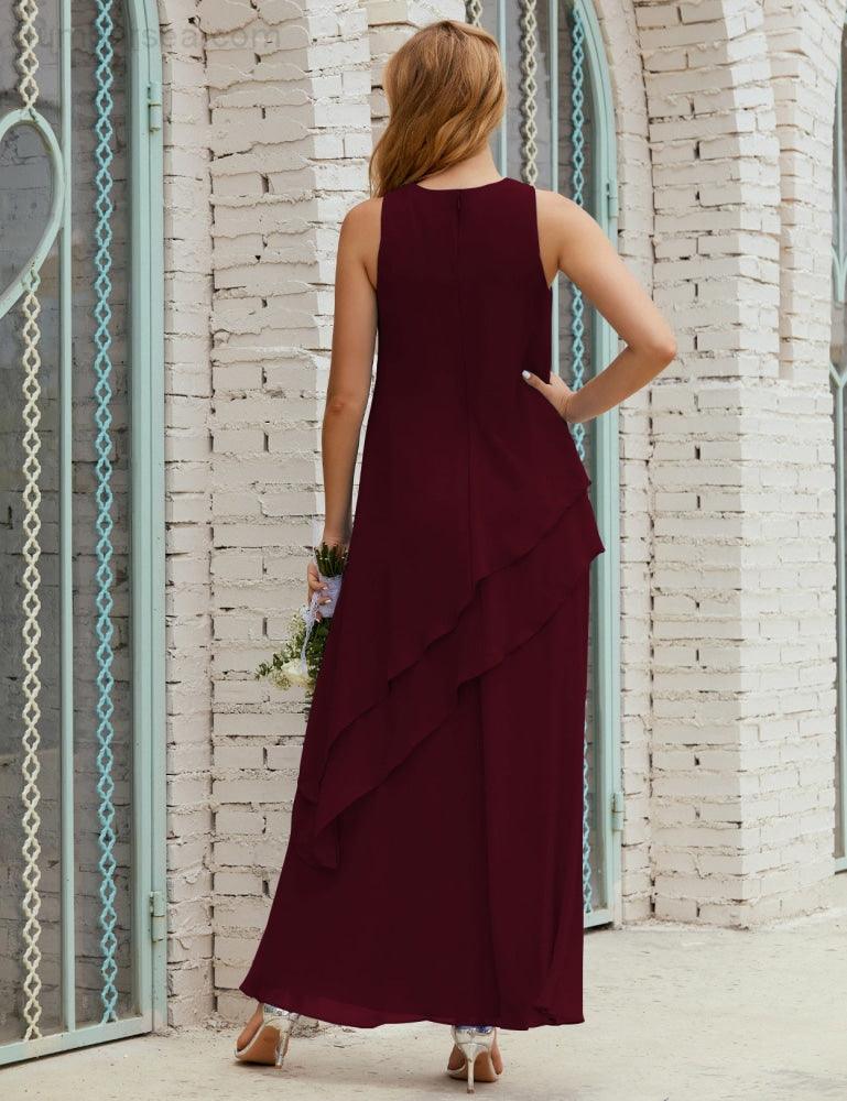 Chiffon Long Plus Size Mother Of Bride Dresses Formal Bridesmaid Prom Gown 28019