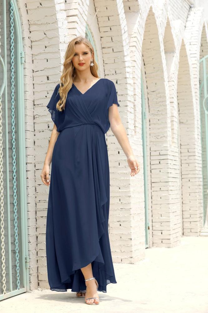 Numbersea Mother Of The Bride Dresses Plus Size V-Neck Floor Length Formal Prom Dress For Wedding