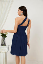Numbersea Women Chiffon Short One Shoulder Bridesmaid Dress Formal Dresses For Party Homecoming 2804