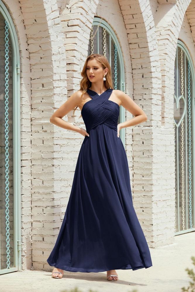 Halter Bridesmaid Dresses Formal Cocktail Prom Gown 28015-numbersea