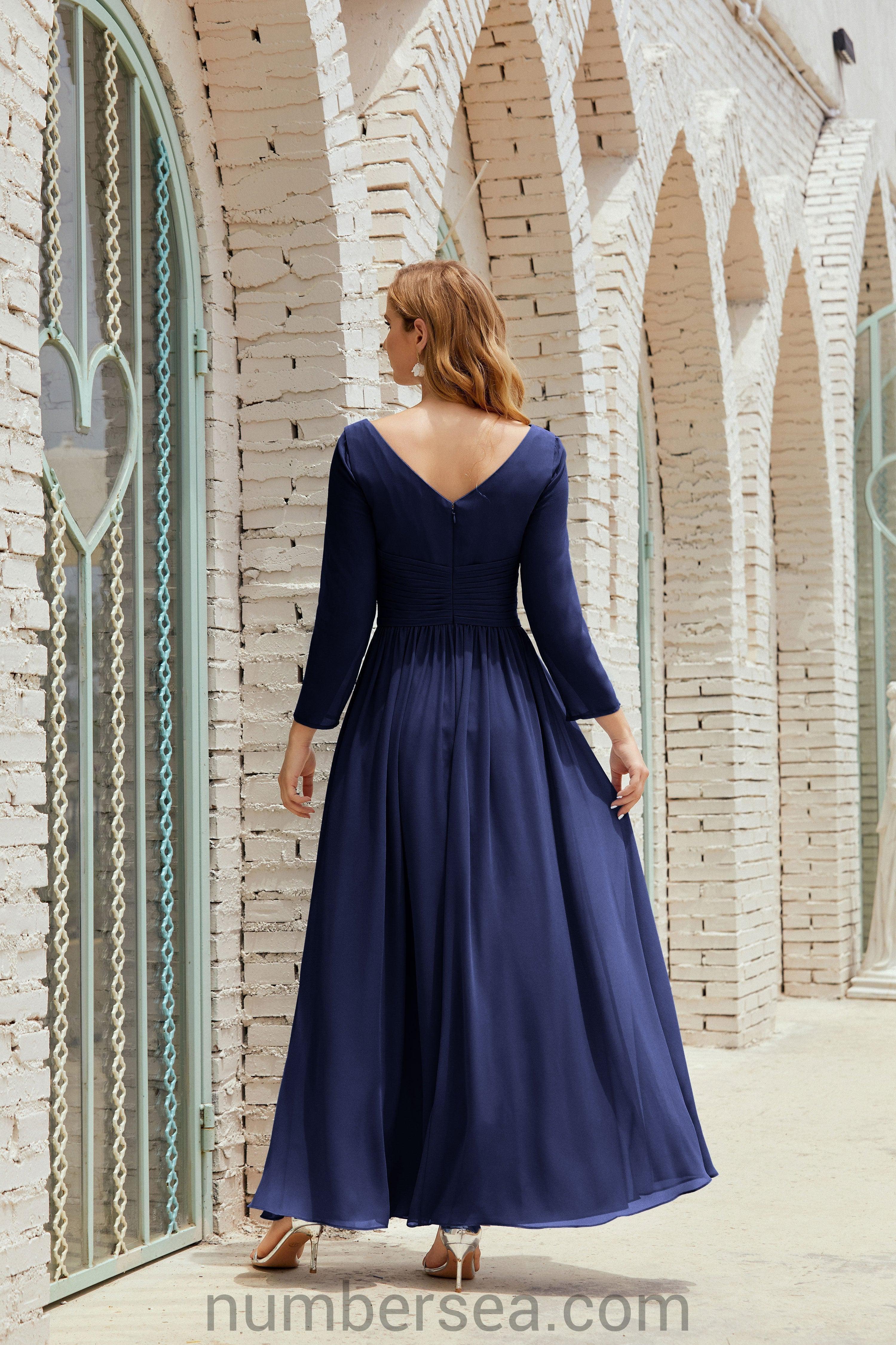 Numbersea Bridesmaid Dress Chiffon Formal Party Dress Evening Dress 28016-numbersea