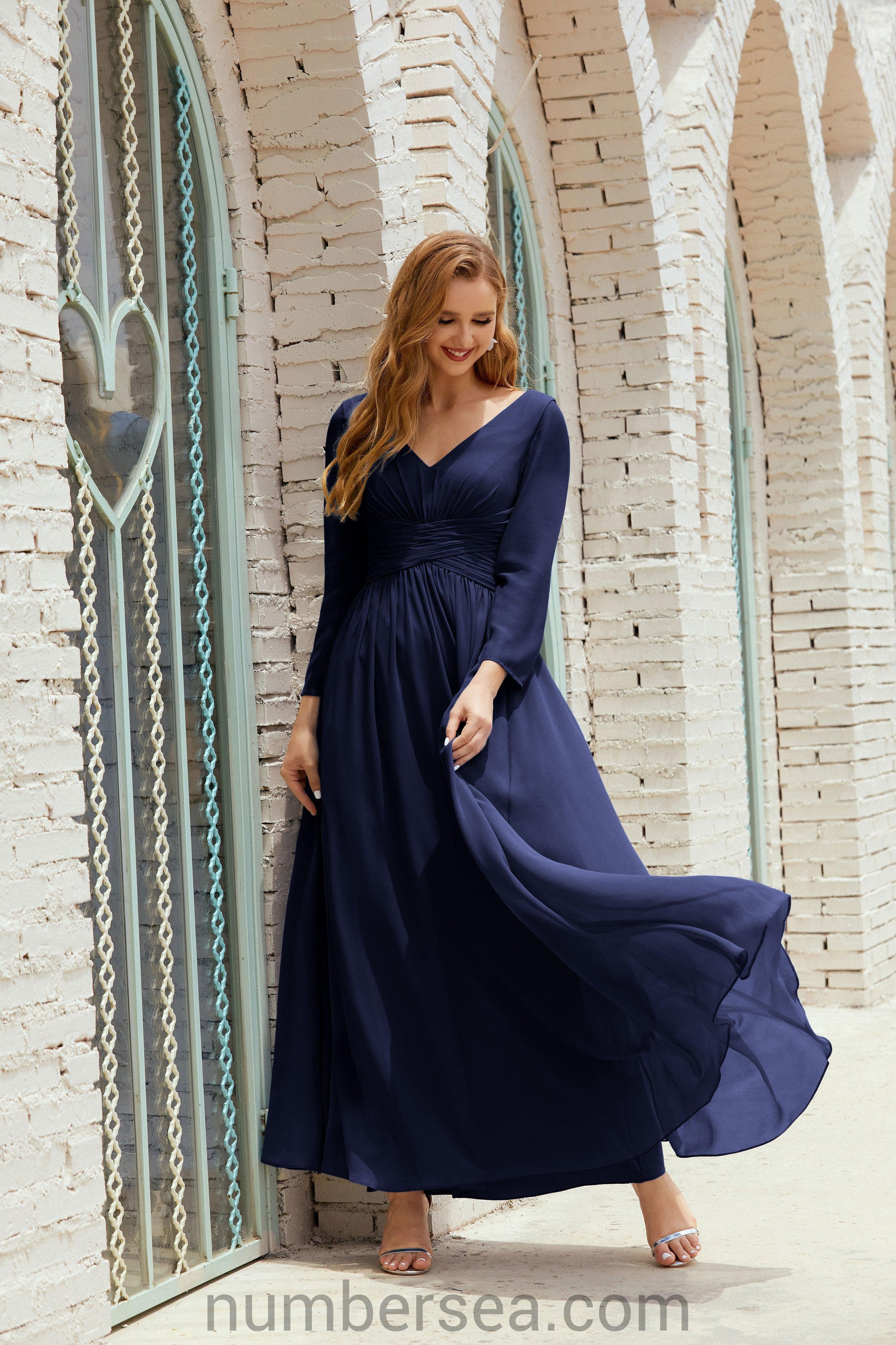 Numbersea Bridesmaid Dress Chiffon Formal Party Dress Evening Dress 28016-numbersea