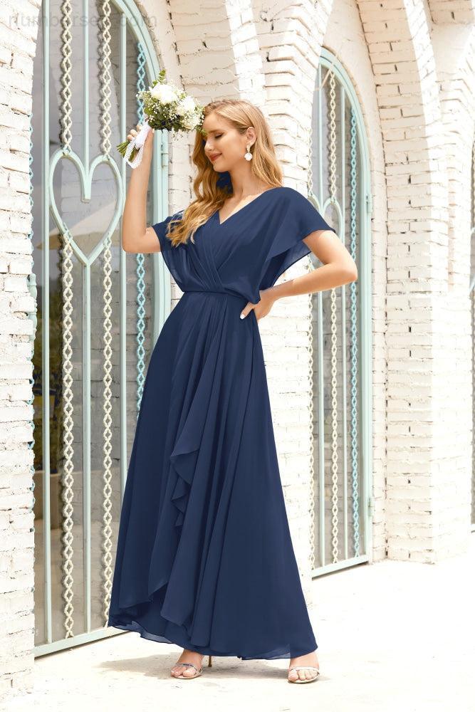 Numbersea Mother Of The Bride Dresses Plus Size V-Neck Floor Length Formal Prom Dress For Wedding