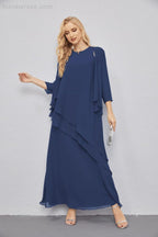 Mother of Bride Dresses with Open Front Lightweight Cardigan Formal Prom Gown 28081-numbersea
