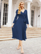 Bridesmaid Dress V-Back Waist Belt Mother of the Bride Wedding Guest 28031-numbersea