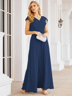 Numbersea Bridesmaid Dresses Cape Formal Prom Dress Open Back Gowns for Mother of The Bride 28058-numbersea