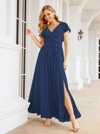 Bridesmaid Dresses with Flutter Sleeves Formal Evening Party Prom Gowns 28044-numbersea
