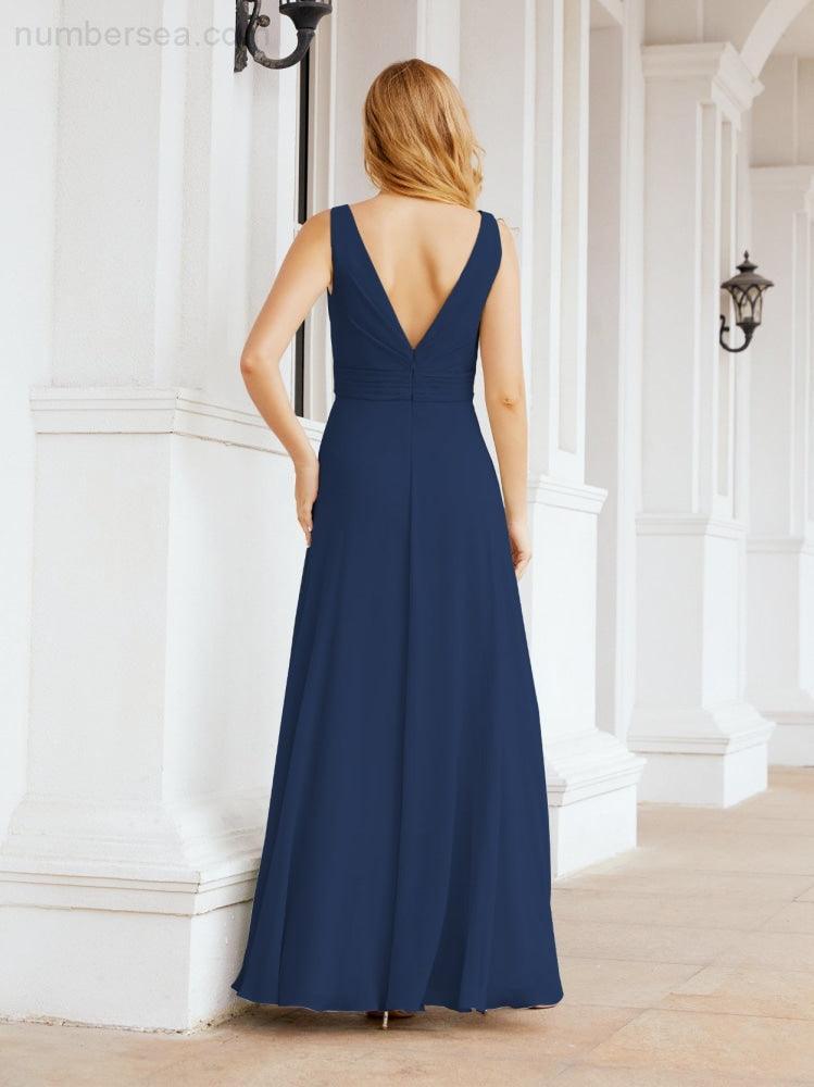 Numbersea Bridesmaid Dresses for Wedding Ruffles Long Formal Prom Gowns 28039-numbersea