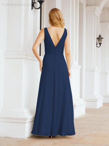 Numbersea Bridesmaid Dresses for Wedding Ruffles Long Formal Prom Gowns 28039-numbersea