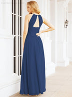 Numbersea Sleeveless Bridesmaid Dresses Long Prom Gown Zipper with Keyhole Back 28056-numbersea