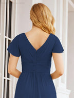 Numbersea Formal Prom Gowns for Mother of The Bride Cap Sleeves Bridesmaid Dress 28047-numbersea