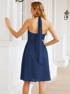 Numbersea Neckholder-Brautjungfernkleid aus Chiffon, kurz, ärmellos, formelles Partykleid, offener Rücken, 28023