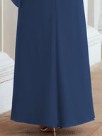 Numbersea Formal Party Gown Dress Long Chiffon Mother Of The Bride Dresses With Ruffle Cape 28026