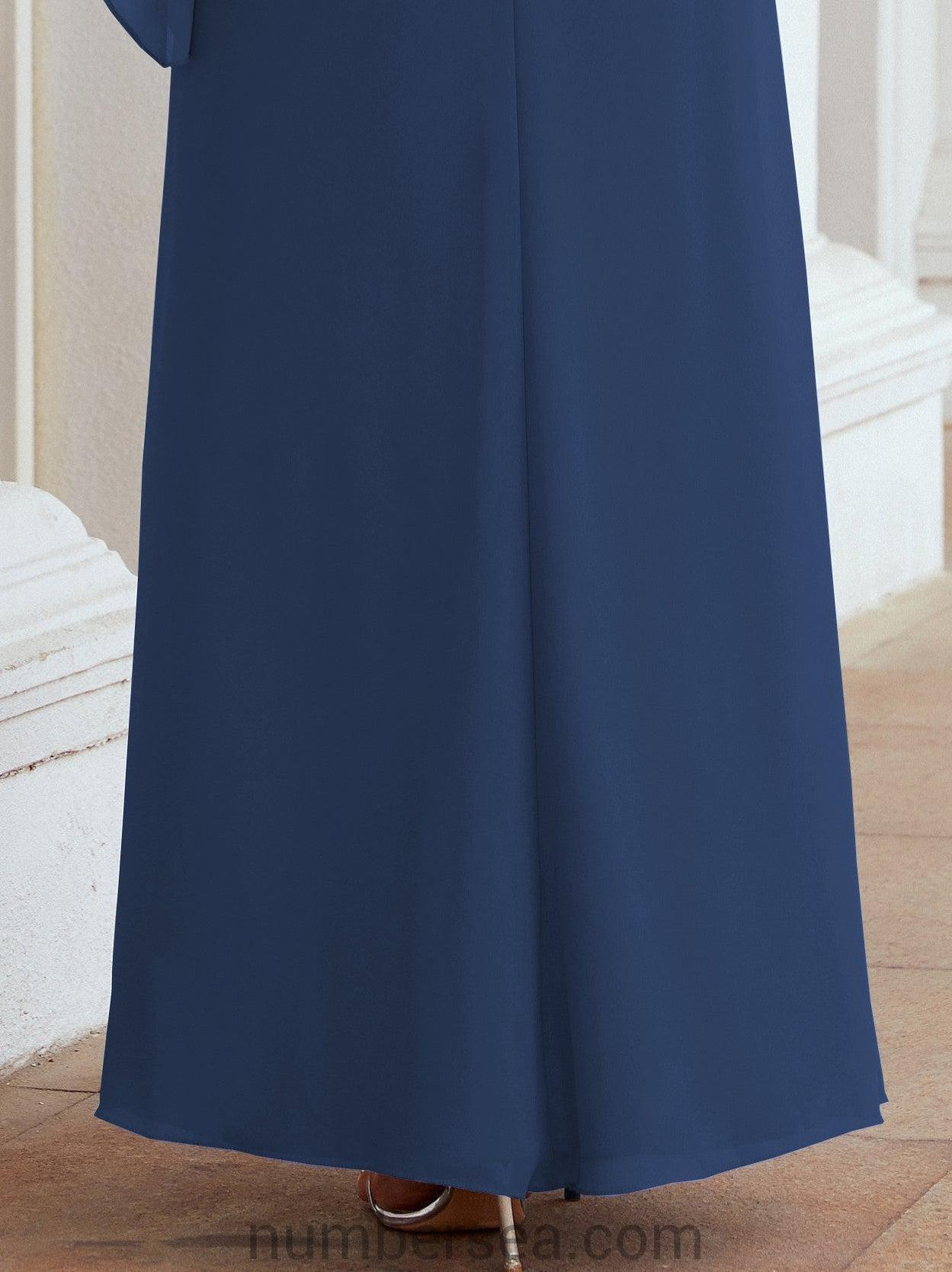 Numbersea Formal Party Gown Dress Long Chiffon Mother Of The Bride Dresses With Ruffle Cape 28026
