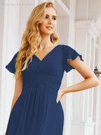 Numbersea Formal Prom Gowns for Mother of The Bride Cap Sleeves Bridesmaid Dress 28047-numbersea