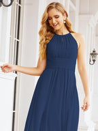 Keyhole Bridesmaid Dresses Sleeveless Formal Evening Party Prom Gowns 28043-numbersea
