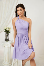 Numbersea Women Chiffon Short One Shoulder Bridesmaid Dress Formal Dresses For Party Homecoming 2804