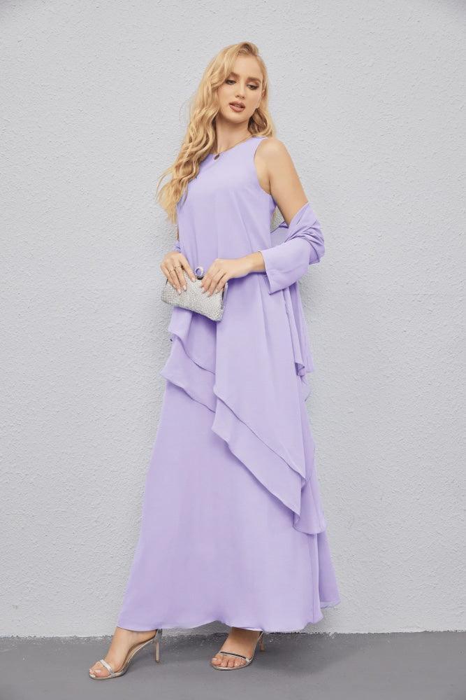 Mother of Bride Dresses with Open Front Lightweight Cardigan Formal Prom Gown 28081-numbersea