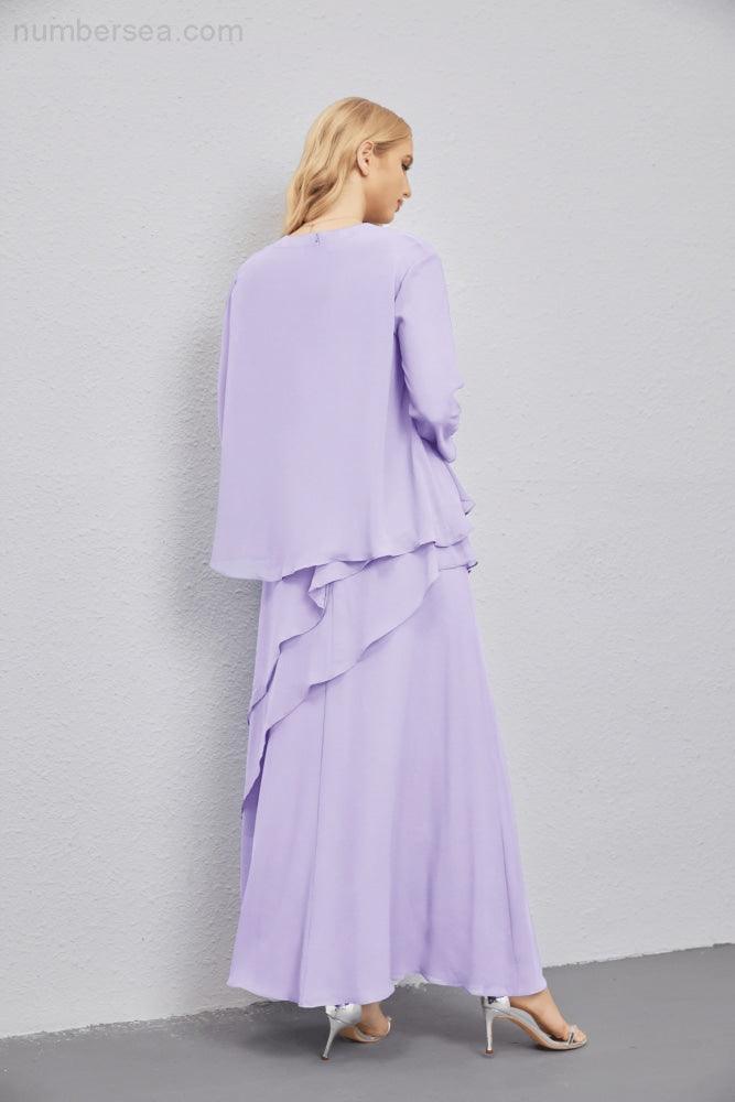 Mother of Bride Dresses with Open Front Lightweight Cardigan Formal Prom Gown 28081-numbersea