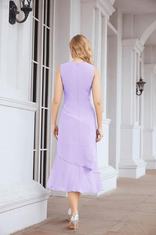 Numbersea Formal Party Gown Dress Chiffon Long Mother of The Bride Dresses with Ruffle Cape 28072 - numbersea