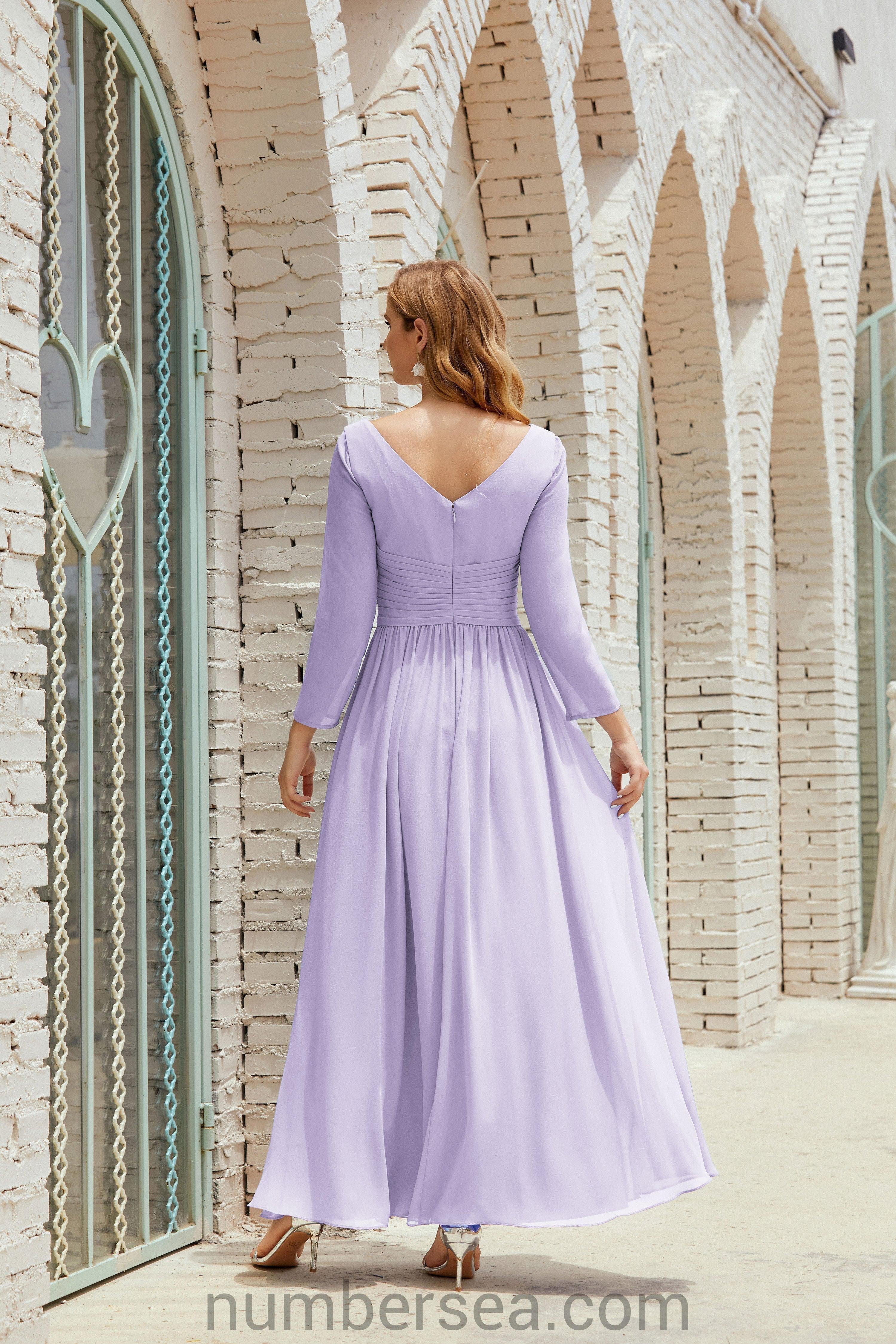 Numbersea Bridesmaid Dress Chiffon Formal Party Dress Evening Dress 28016-numbersea