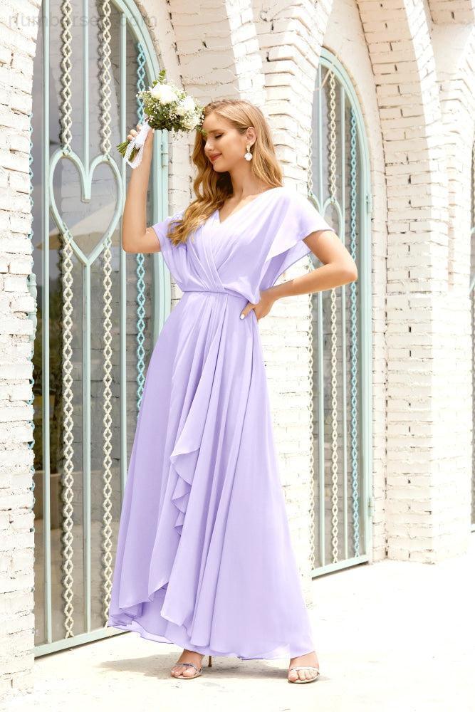 Numbersea Mother Of The Bride Dresses Plus Size V-Neck Floor Length Formal Prom Dress For Wedding