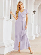 Numbersea Ruffled Bridesmaid Dresses Mermaid Formal Violin Evening Party Prom Gowns 28042-numbersea