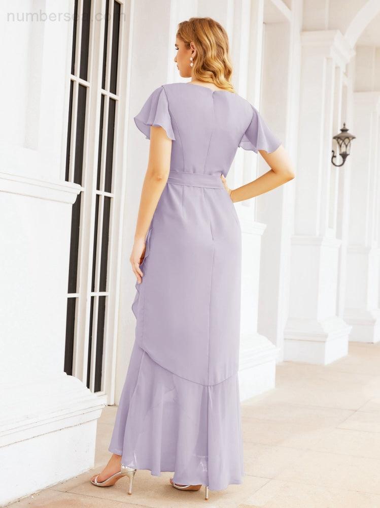 Numbersea Ruffled Bridesmaid Dresses Mermaid Formal Violin Evening Party Prom Gowns 28042-numbersea