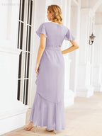 Numbersea Ruffled Bridesmaid Dresses Mermaid Formal Violin Evening Party Prom Gowns 28042-numbersea