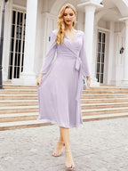 Bridesmaid Dress V-Back Waist Belt Mother of the Bride Wedding Guest 28031-numbersea