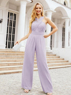 Numbersea Crisscross Neck Jumpsuit Formal Evening Dress Long Bridesmaid Dresses Bell-bottomed Pants 28033-numbersea
