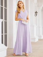 Numbersea Bridesmaid Dresses Cape Formal Prom Dress Open Back Gowns for Mother of The Bride 28058-numbersea