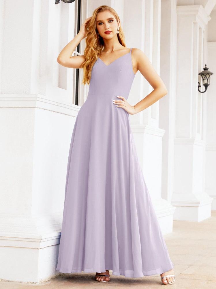 Numbersea Spaghetti Strap Bridesmaid Dresses V Neck Butterfly Back Fromal Evening Party Prom Gown 28036-numbersea