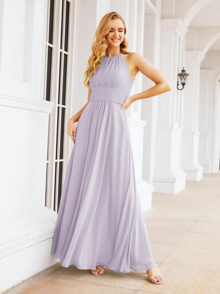 Keyhole Bridesmaid Dresses Sleeveless Formal Evening Party Prom Gowns 28043-numbersea
