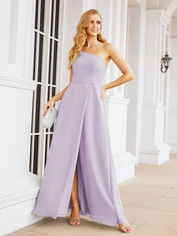 Numbersea Women's One Shoulder Formal Prom Gowns for Mother of The Bride Side Slit Bridesmaid Dresses 28052-numbersea