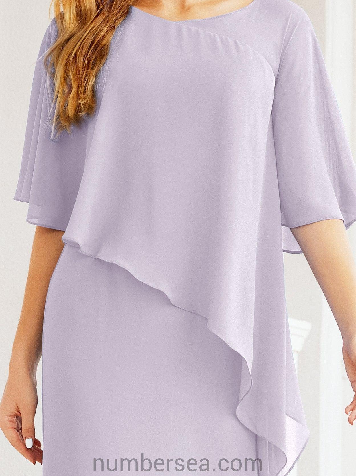 Numbersea Formal Party Gown Dress Long Chiffon Mother Of The Bride Dresses With Ruffle Cape 28026