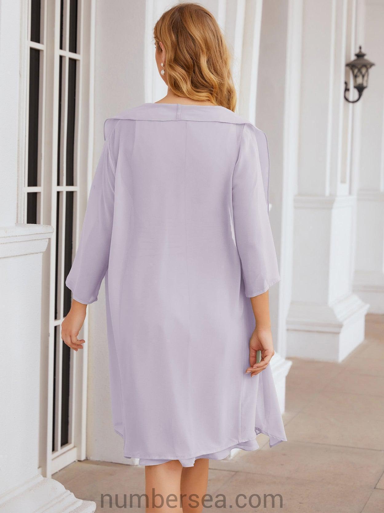 Numbersea Chiffon Mother Of The Bride Dresses Prom Dress For Wedding Guest Casual Pleated 28065