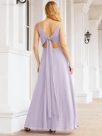 Numbersea Spaghetti Strap Bridesmaid Dresses V Neck Butterfly Back Fromal Evening Party Prom Gown 28036-numbersea
