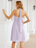 Numbersea Neckholder-Brautjungfernkleid aus Chiffon, kurz, ärmellos, formelles Partykleid, offener Rücken, 28023