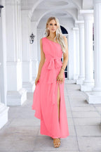 Ladies Chiffon One Shoulder Bridesmaid Evening Dress Wedding Party Evening Dress 28133-numbersea