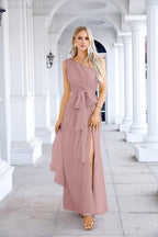 Ladies Chiffon One Shoulder Bridesmaid Evening Dress Wedding Party Evening Dress 28133-numbersea