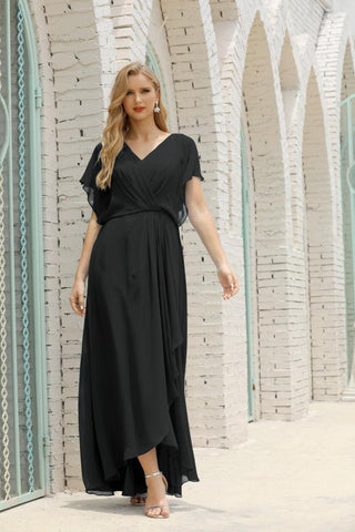 Numbersea Mother Of The Bride Dresses Plus Size V-Neck Floor Length Formal Prom Dress For Wedding