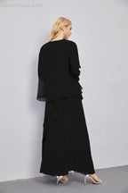 Mother of Bride Dresses with Open Front Lightweight Cardigan Formal Prom Gown 28081-numbersea